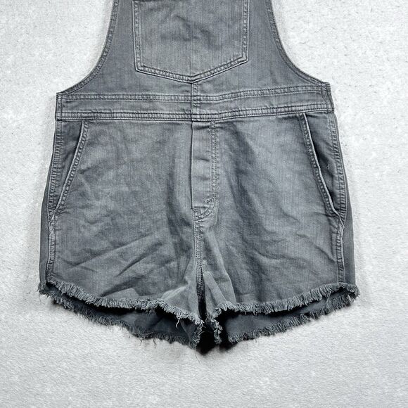 Aerie Overall Womens XS Gray Stretch Romper Denim Jeans Shorts - Picture 5 of 14